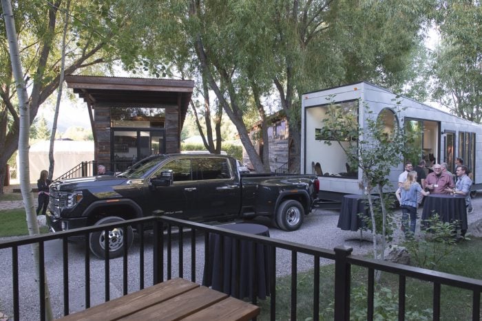 Black 2020 GMC Sierra 2500HD towing portable bar