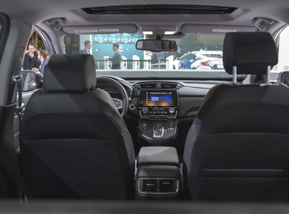 2020 Honda CR-V Hybrid interior from the rear view looking forward