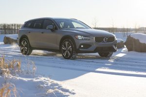 2020 Volvo V60 Cross Country T5 AWD in winter front view amee reehal