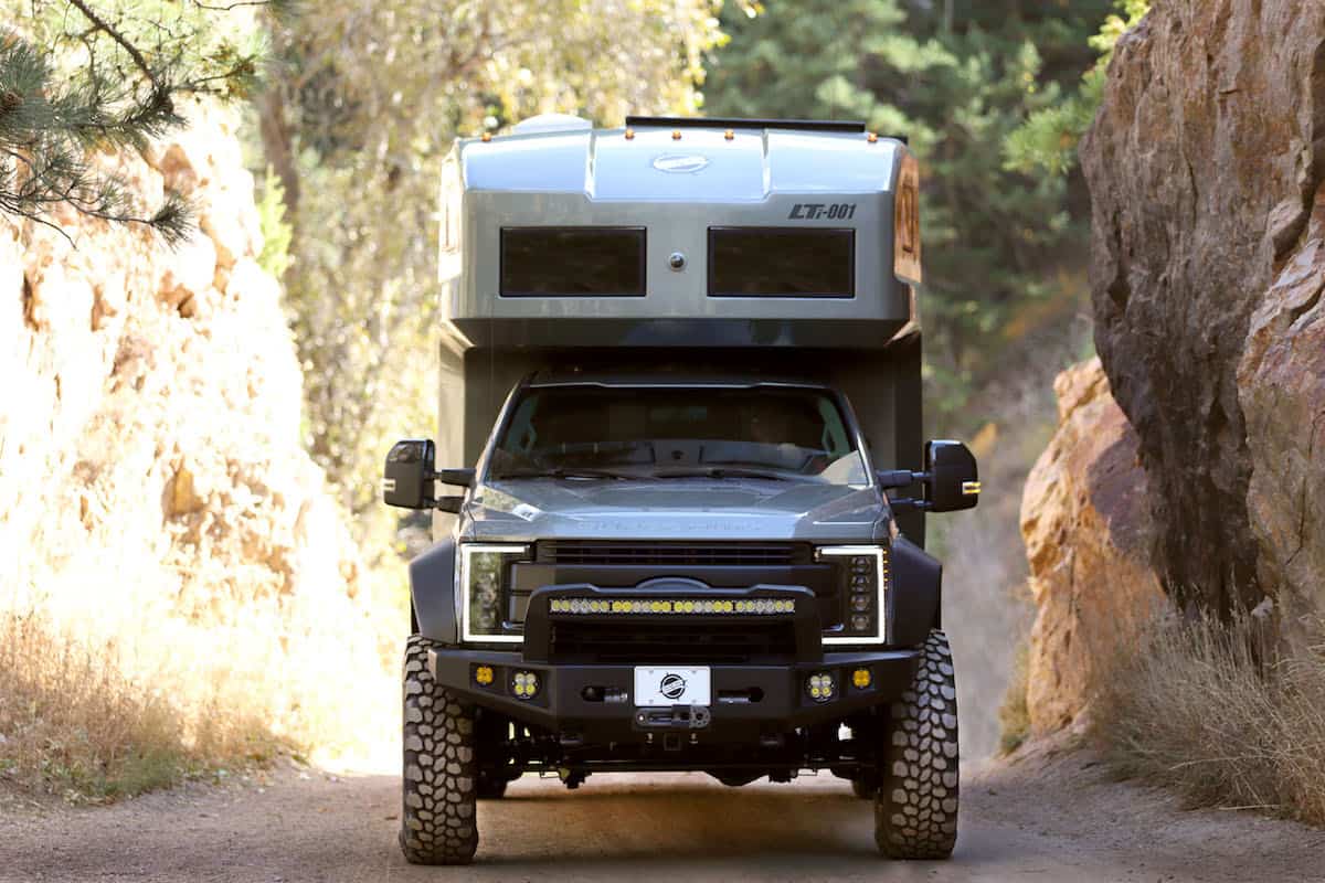 EarthRoamer LTi carbon fiber expedition vehicle front view