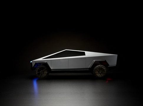 hot wheels rc tesla cybertruck sideview