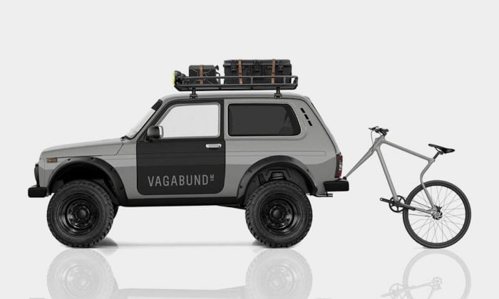 The Vagabund Moto Lada Niva 4x4 Custom side view in studio