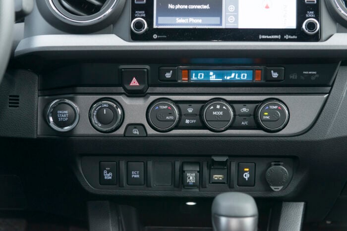 2020 Toyota Tacoma TRD interior centre stack controls