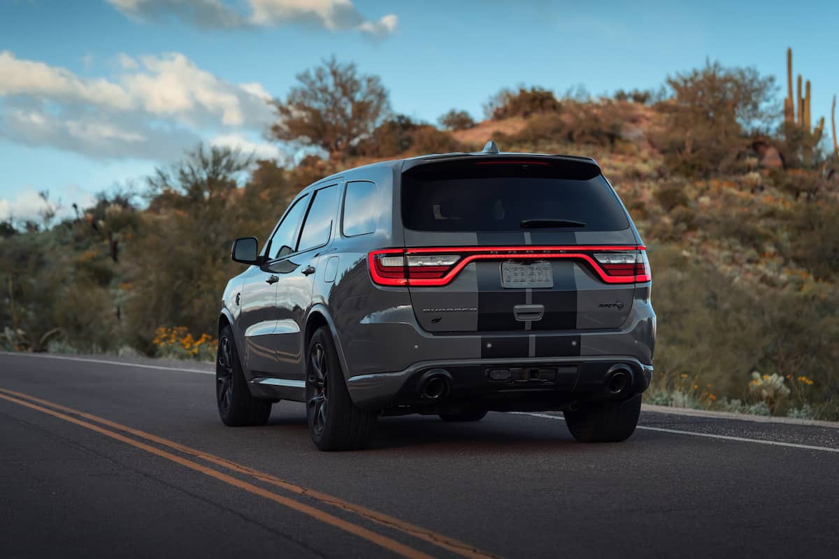 Dodge Durango SRT Hellcat: The exhaust system has been tuned to deliver the throaty, aggressive sound that lets bystanders know this three-row muscle car is something special and distinctly Dodge