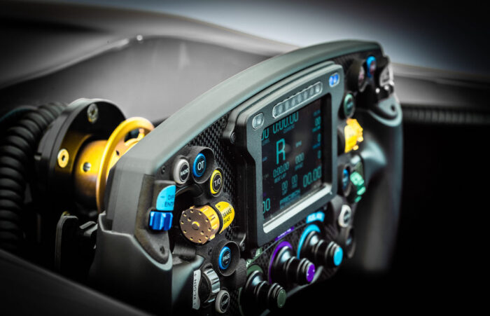 gpx steering wheel for UK-based Cranfield Simulation’s Full Motion + G-Force Formula 1 Simulator