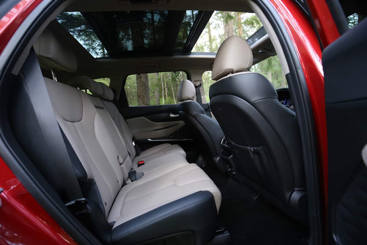 2020 Hyundai Santa Fe compact SUV rear seats