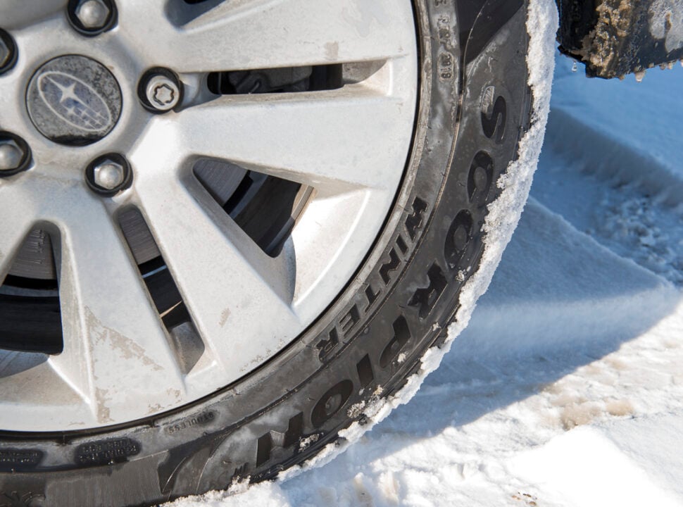 Pirelli Scorpion Winter Tire on Subaru Outback in the snow