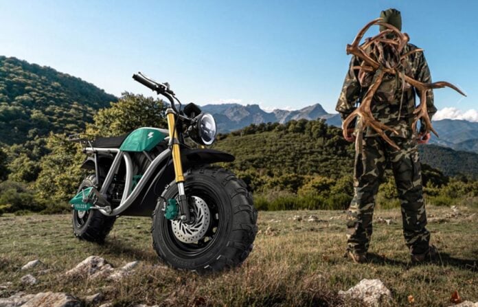 Volcon Grunt all electric off-road motorcycle outdoors