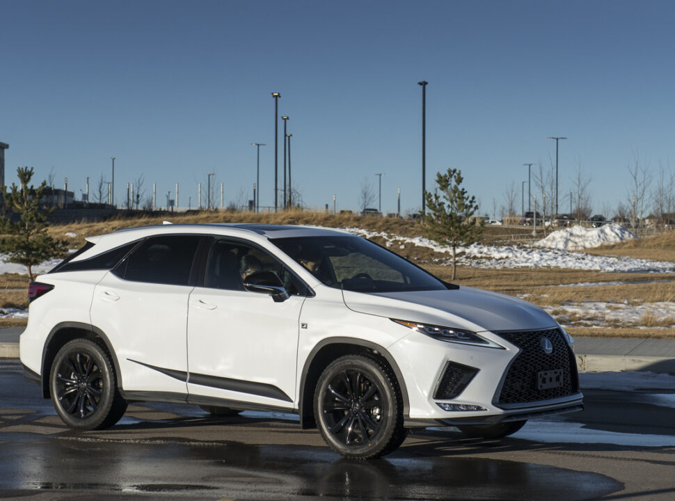 2021 Lexus RX 350 Black Line in white parked outside