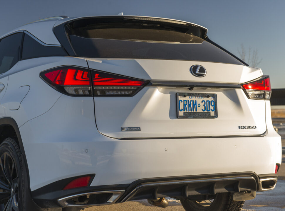 Lexus RX 350 Black Line rear view parked outside
