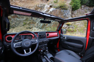 2021 Jeep Gladiator Rubicon interior front with top open