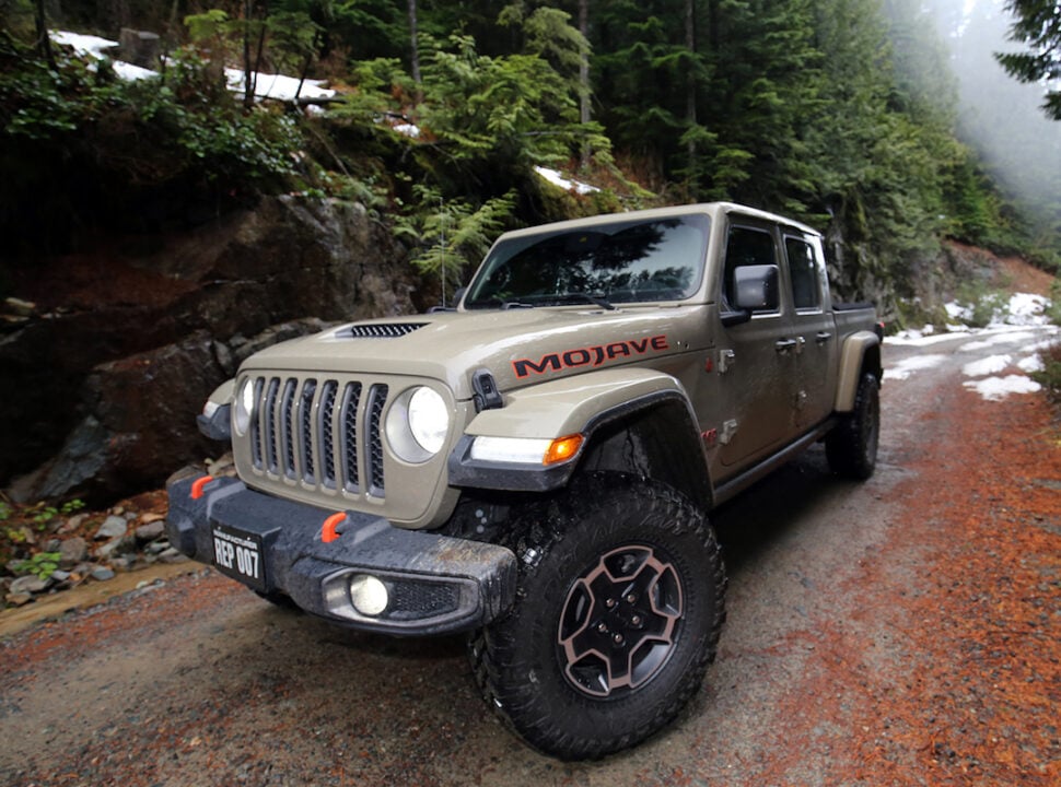 2021 Jeep Gladiator Mojave off roading in forest