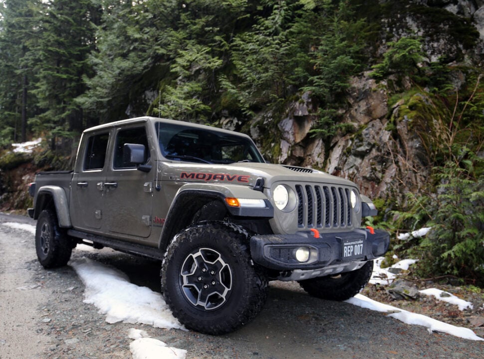 2021 Jeep Gladiator Mojave off roading in forest