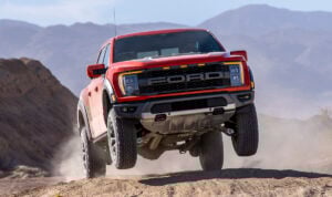 2021 Ford F-150 Raptor getting air
