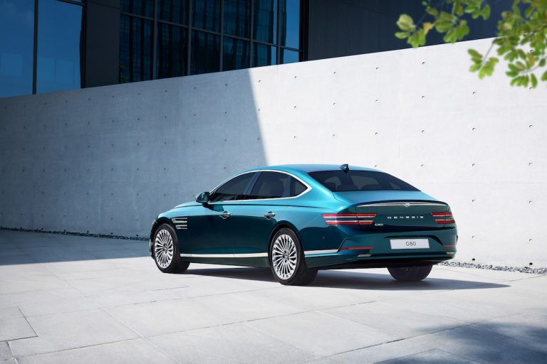 2023 Genesis Electrified G80 sedan rear view