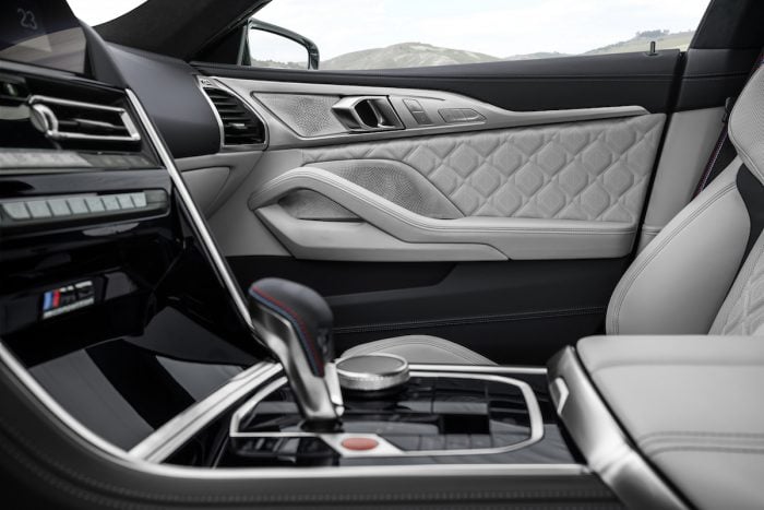 2021 BMW M8 Gran Coupe Competition interior passenger door details