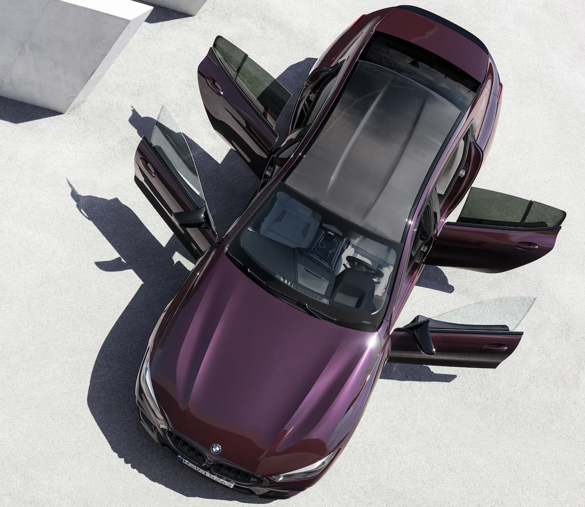 2021 BMW M8 Gran Coupe Competition top with doors open
