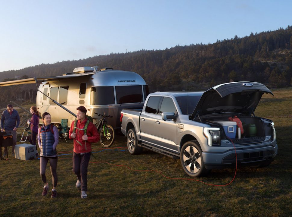 2022 Ford F-150 Lightning Electric Pickup platinum camping