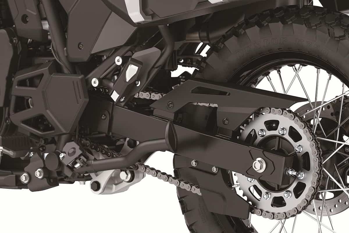 2022 Kawasaki KLR650 rear wheel and chain