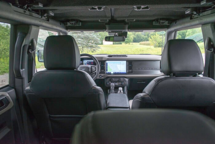 2021 Ford Bronco Wildtrack 4 door interior. Photo: Amee Reehal