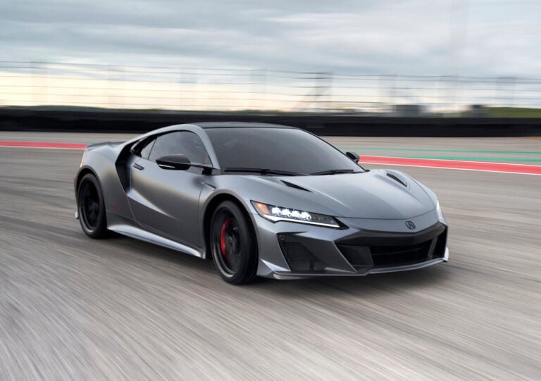 2022 Acura NSX Type S front view driving on track