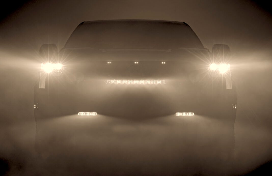 2022 Toyota Tundra front grill teaser shot