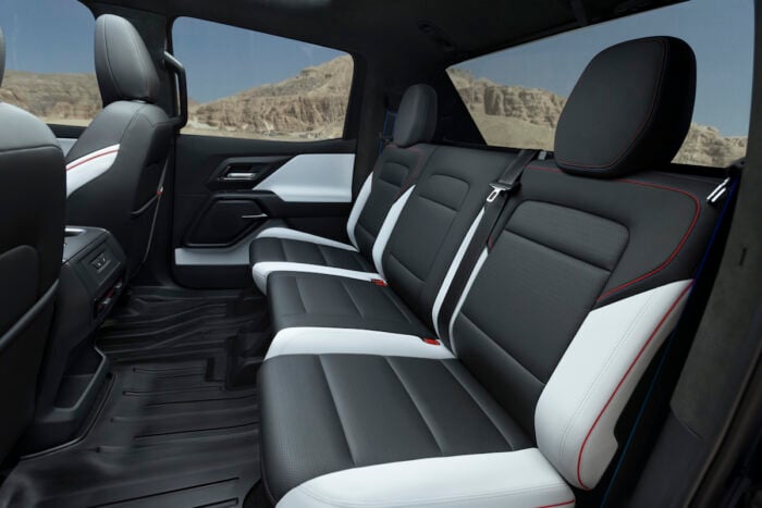 2024 Silverado EV RST rear seats