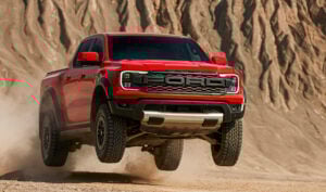 2023 Ford Raptor Ranger front in the desert