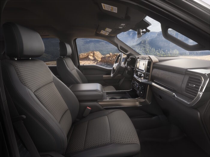 Black Ford F-150 Rattler interior front cabin