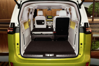 2024 VW ID. Buzz interior rear cargo with one seat down folded