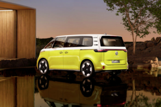 2024 VW ID. Buzz van yellow rear view