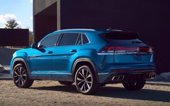 blue 2026 Atlas Cross Sport rear