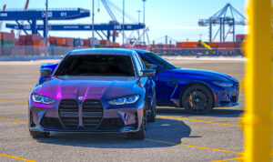 2023 BMW M3 Edition 50 Jahre BMW M violet and blue