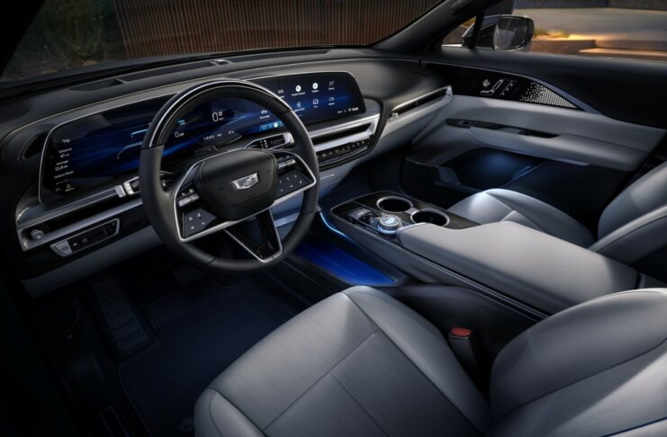 The LYRIQ interior is clean and simple with a focus on secondary