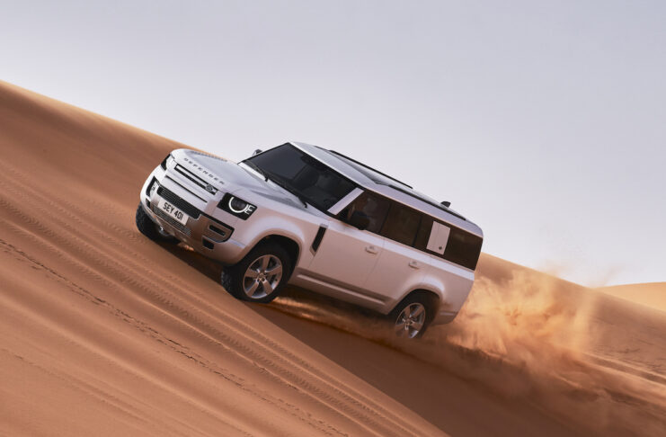 2023 Defender 130 front silver