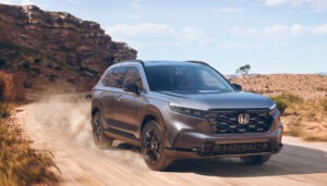 2024 Honda CR-V front driving on dirt road