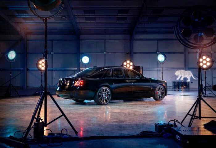 Rolls-Royce Ghost Black Badge rear in studio