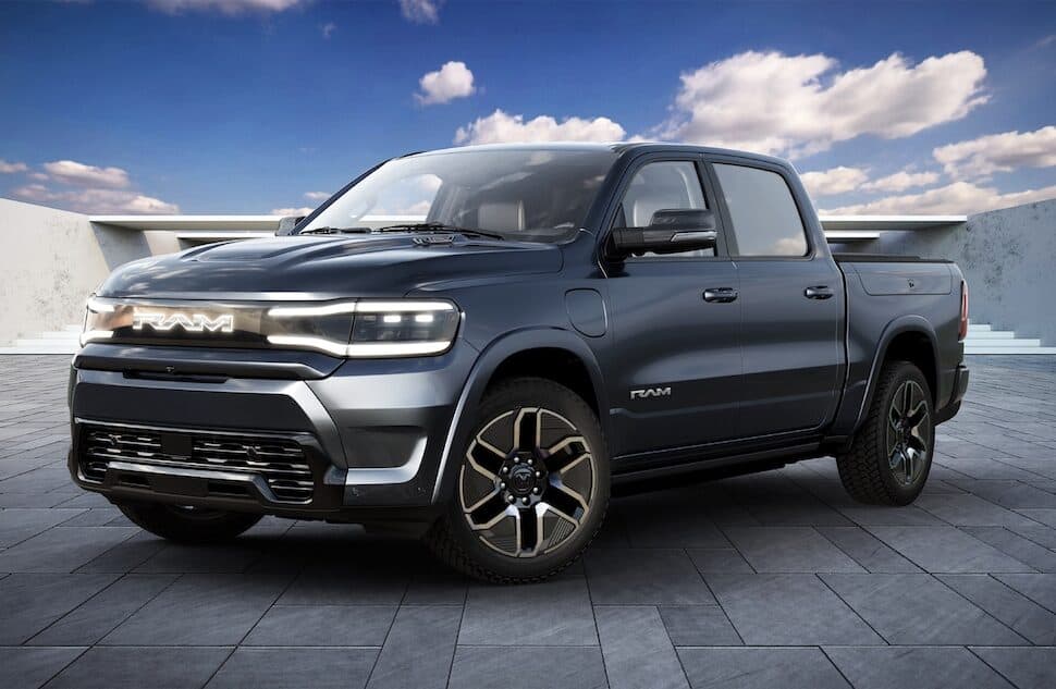 2025 Ram 1500 REV front three-quarters