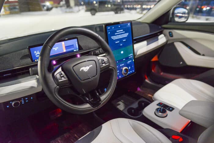 2022 Ford Mustang Mach-E Premium with Ice White Appearance Package interior front