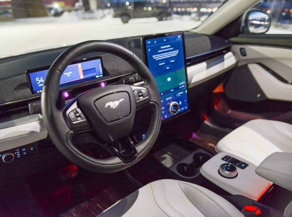 2022 Ford Mustang Mach-E Premium with Ice White Appearance Package interior front