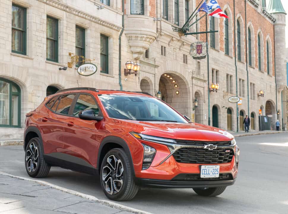 2024 Chevy Trax front view in orange