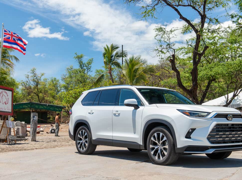 2024 Toyota Grand Highlander Limited Hybrid MAX front view in white