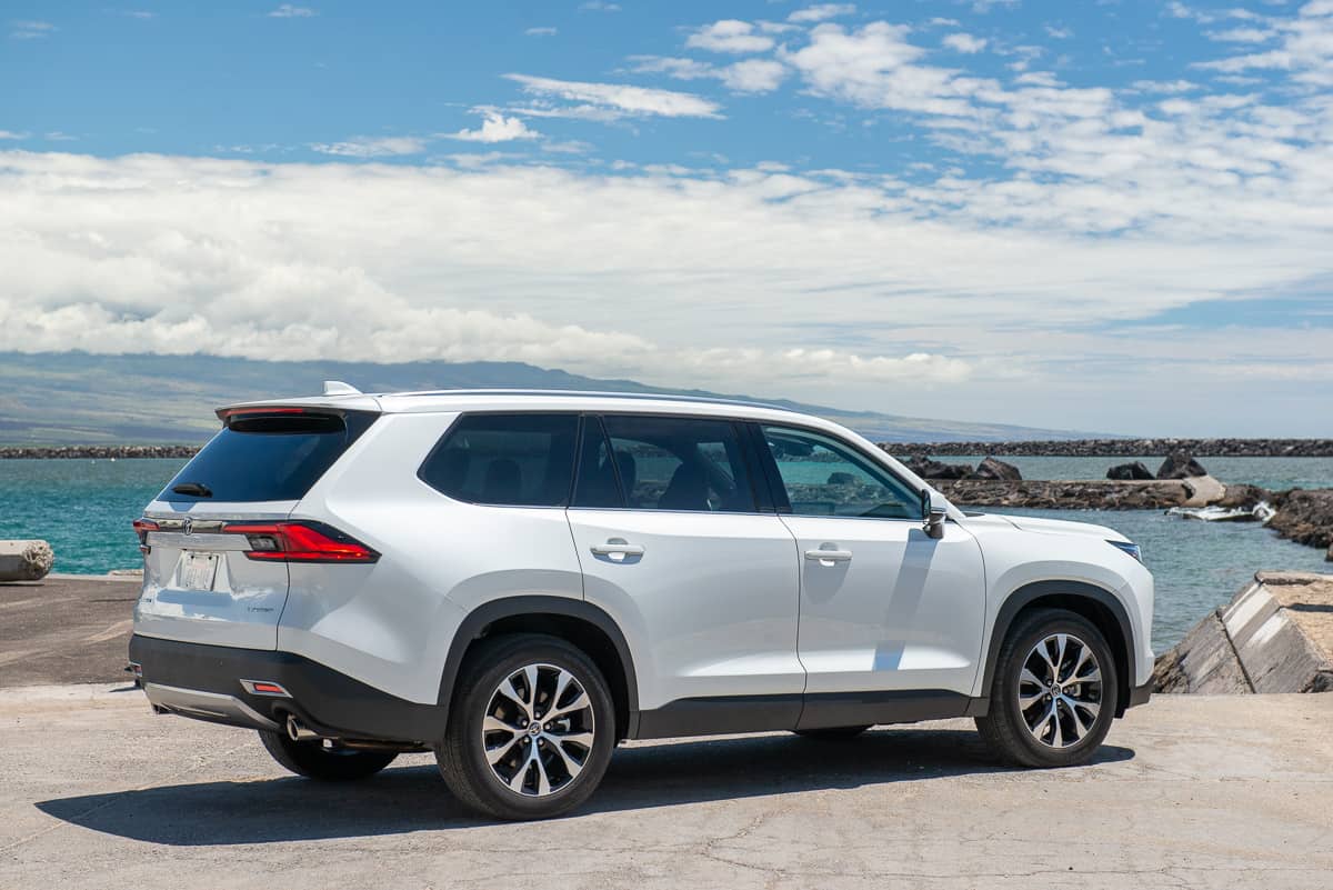 2024 Toyota Grand Highlander Limited Hybrid MAX in white rear view