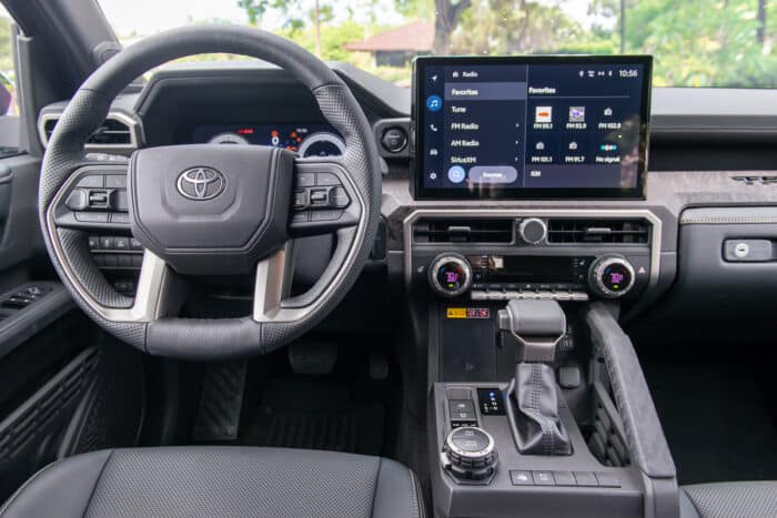 2024 Toyota Tacoma interior front cabin and large 14 inch screen