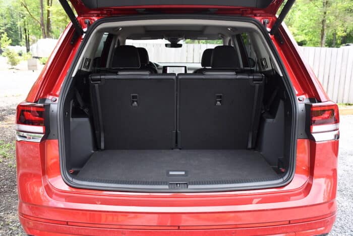 2024 VW Atlas interior rear cargo space with rear seats up 