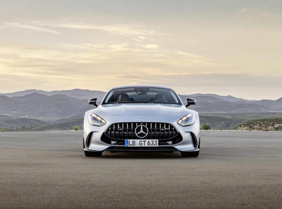 Mercedes-AMG GT 63 4MATIC+ front view head on with grille