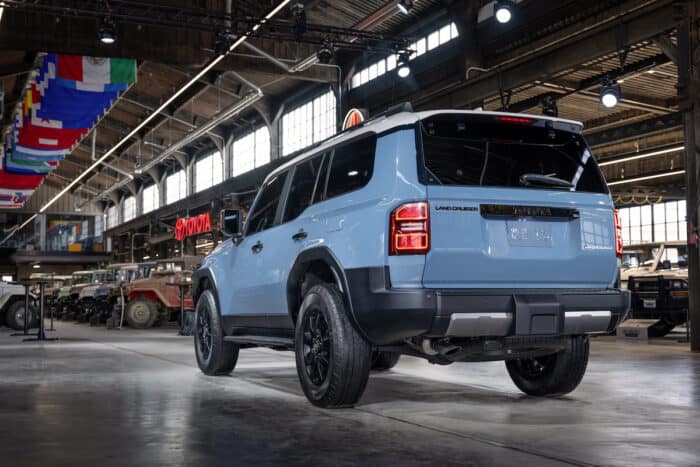 2024 Land Cruiser rear shot in blue