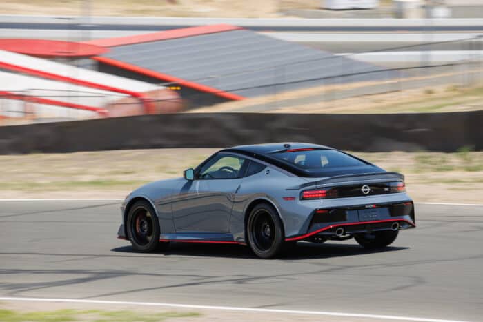 2024 Nissan Z NISMO rear shot driving on track