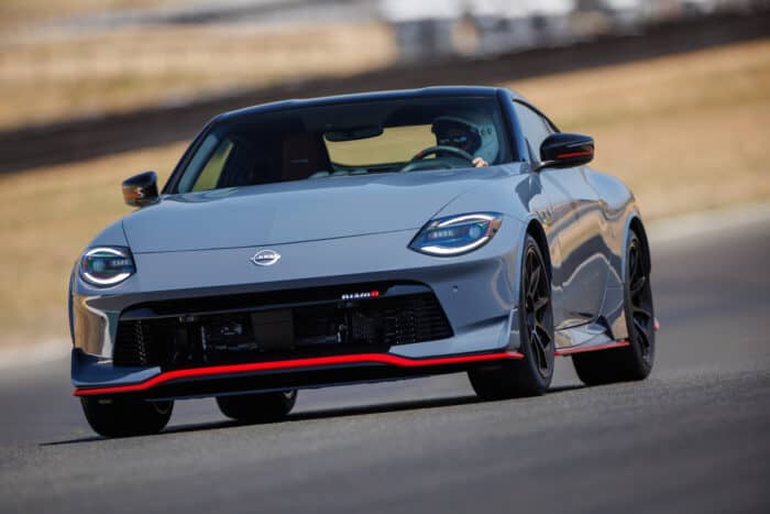 2024 Nissan Z NISMO front driving on track