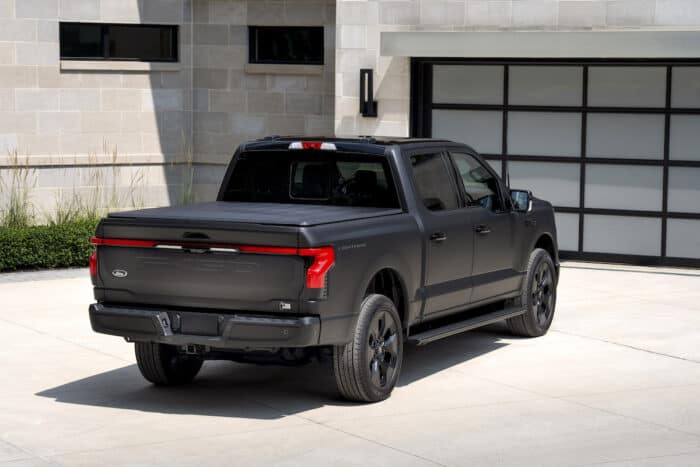 F-150 Lightning Platinum Black rear view